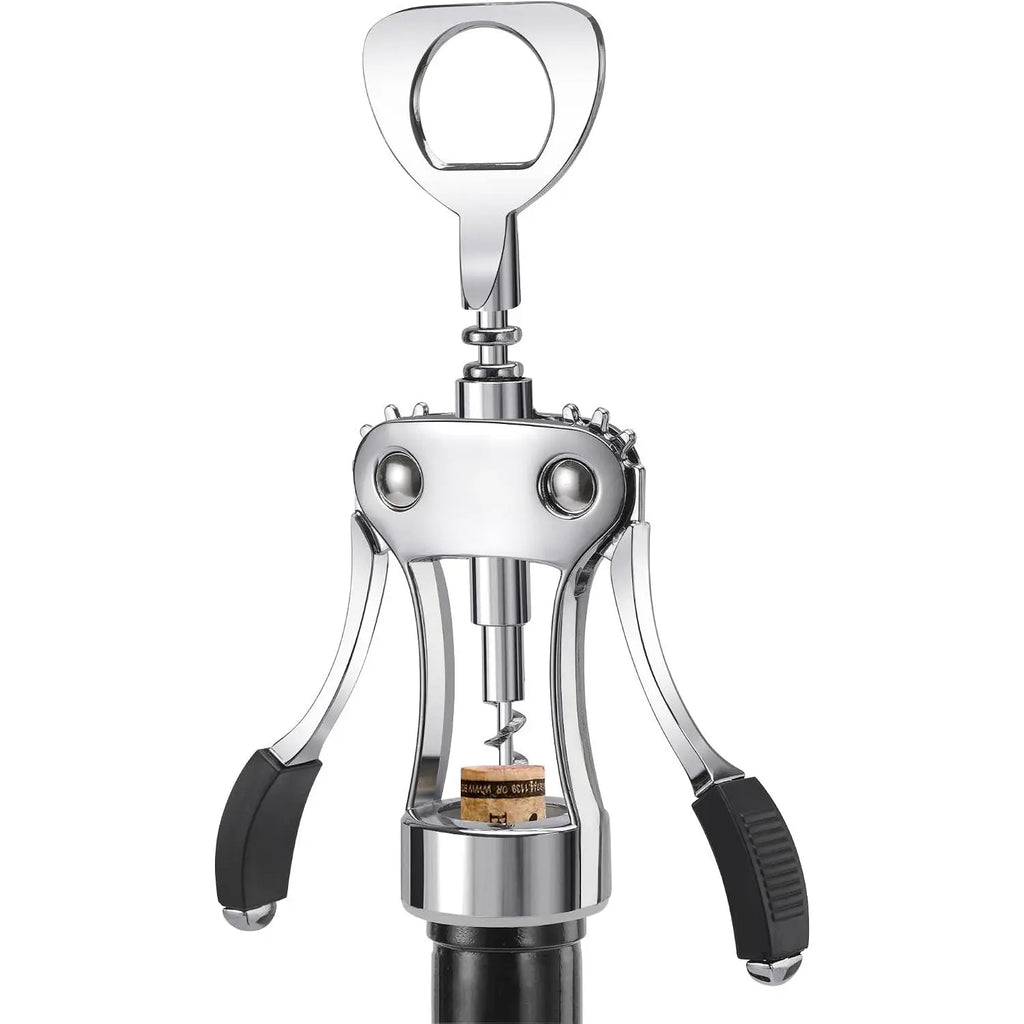 Heavy-Duty Zinc Alloy Wing Corkscrew - Multifunctional Bottle Opener