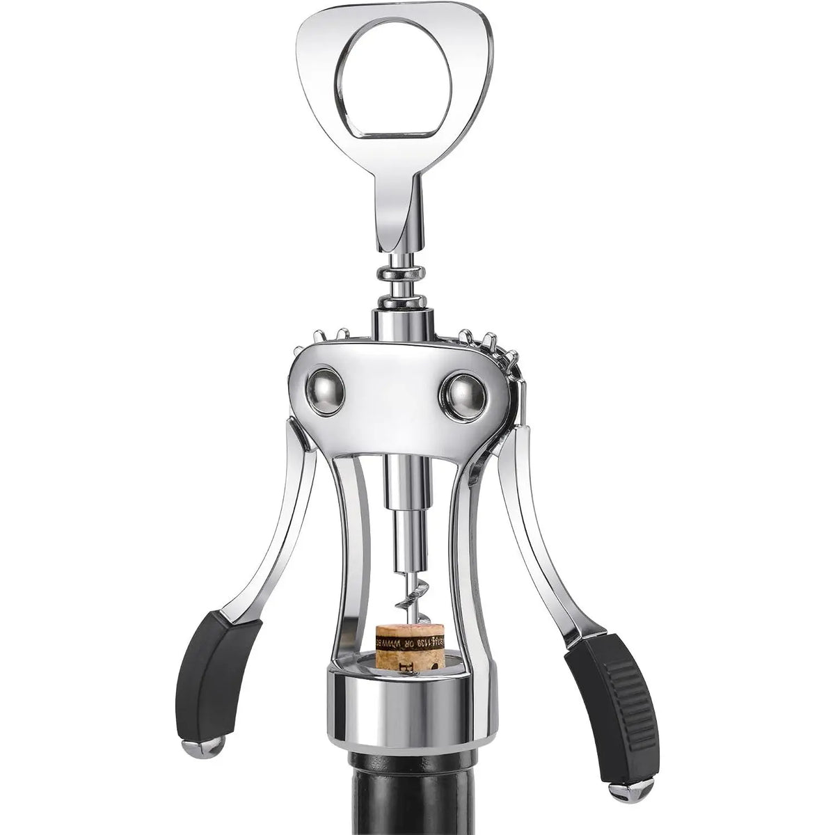 Heavy-Duty Zinc Alloy Wing Corkscrew - Multifunctional Bottle Opener